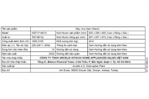 Máy rửa bát độc lập Hitachi HDF-F146VX