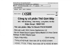 Bếp từ 3 vùng nấu lắp âm Bosch PUC61KAA5E