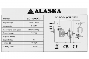 Tủ mát Alaska 1200 lít LC-1200C3