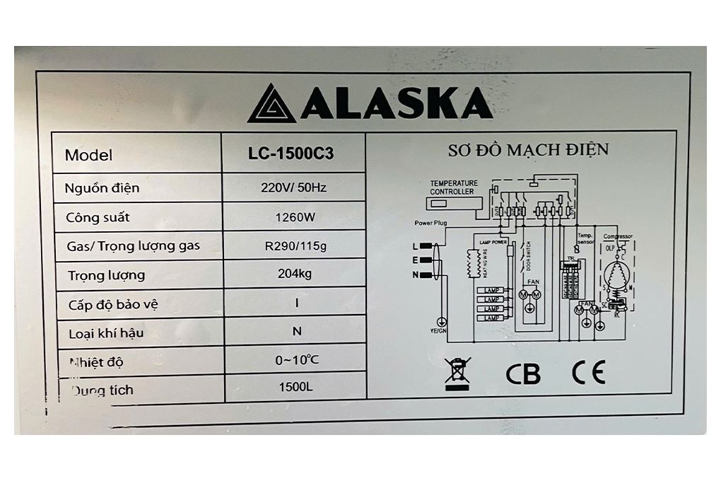 Tủ mát Alaska 1500 lít LC-1500C3 Tủ mát Alaska 1500 lít LC-1500C3