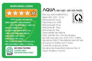Máy giặt sấy Aqua Inverter giặt 10 kg - sấy 6 kg AWD10-BP4377U1L(GN)
