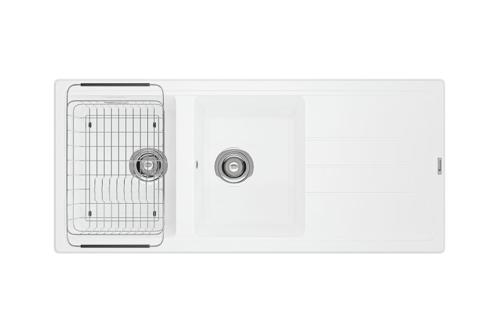 Chậu rửa bát Konox Granite Sink Phoenix 1160 White Silver Chậu rửa bát Konox Granite Sink Phoenix 1160 White Silver