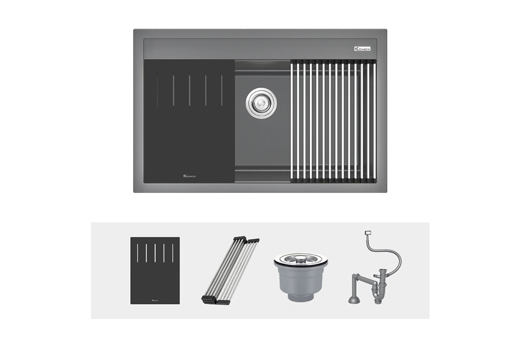 Chậu rửa bát Konox Granite Sink Terra 790S Grey Chậu rửa bát Konox Granite Sink Terra 790S Grey