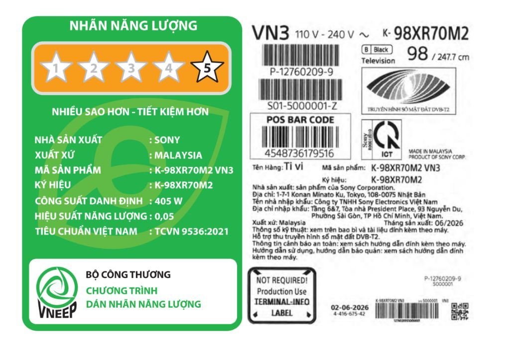 Google Tivi True RGB Sony AI 4K 98 inch K-98XR70M2 Google Tivi True RGB Sony AI 4K 98 inch K-98XR70M2