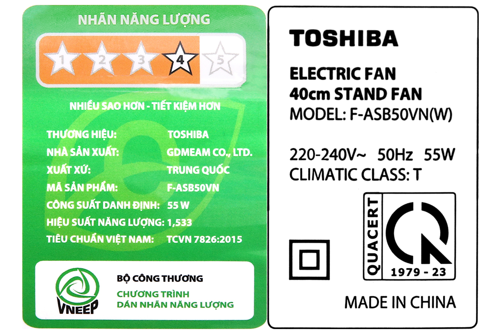 Quạt cây Toshiba 5 cánh F-ASB50VN(W) 55W Quạt cây Toshiba 5 cánh F-ASB50VN(W) 55W
