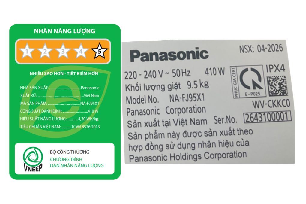Máy giặt Panasonic Inverter 9.5 kg NA-FJ95X1BV Máy giặt Panasonic Inverter 9.5 kg NA-FJ95X1BV