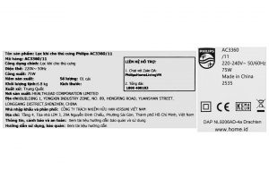 Máy lọc không khí Philips AC3360/11 75W
