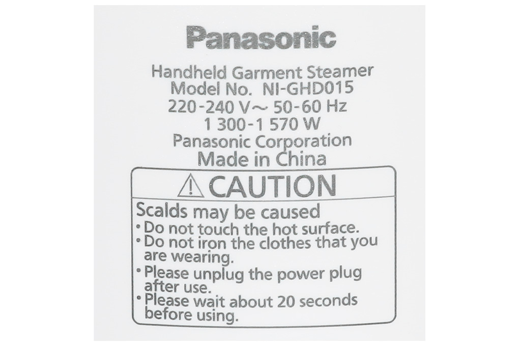 Bàn ủi hơi nước cầm tay Panasonic NI-GHD015WRA 1570W Bàn ủi hơi nước cầm tay Panasonic NI-GHD015WRA 1570W