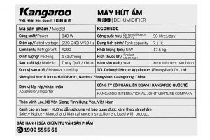Máy hút ẩm Kangaroo KGDH50G