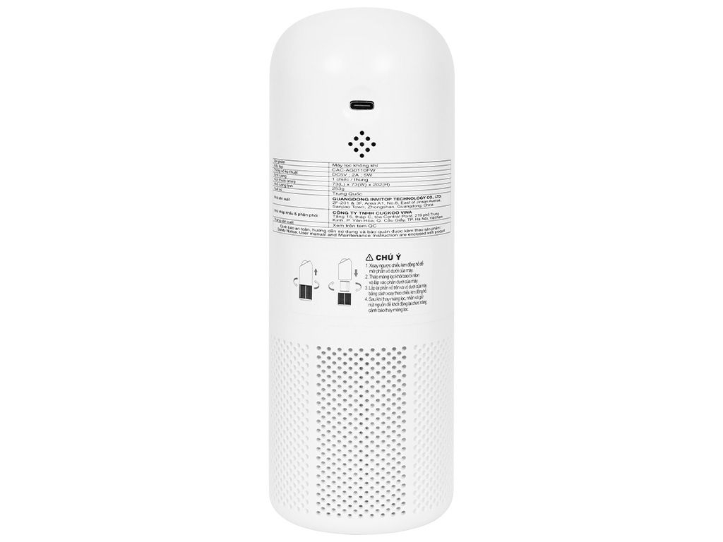 Máy lọc không khí Cuckoo CAC-AG0110FW/WHCKV 5W Máy lọc không khí Cuckoo CAC-AG0110FW/WHCKV 5W