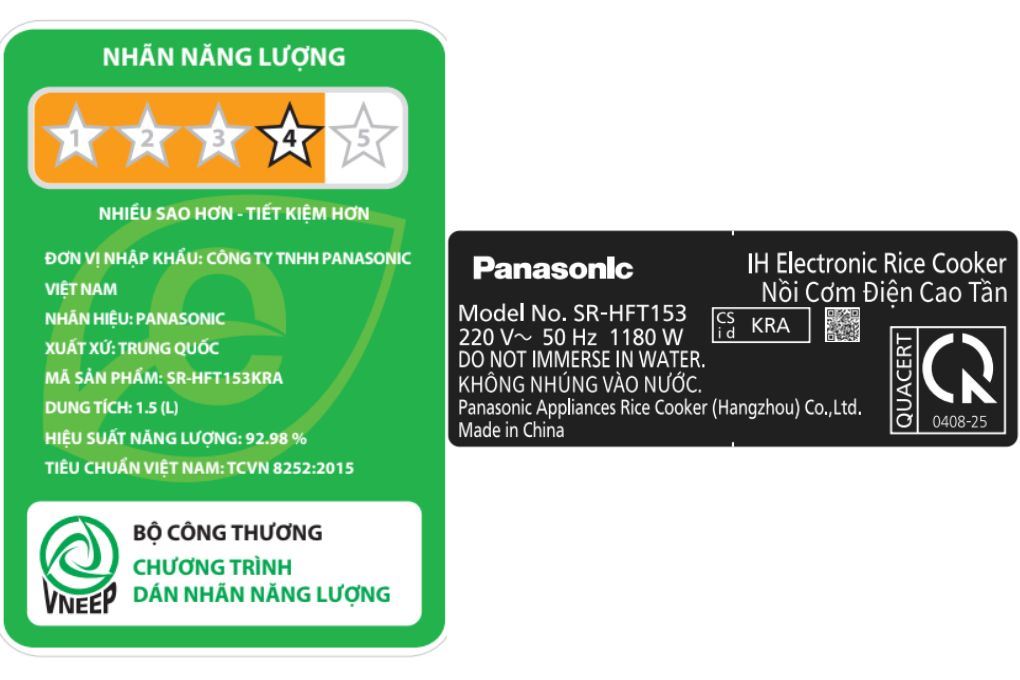 Nồi cơm cao tần Panasonic 1.5 lít SR-HFT153KRA Nồi cơm cao tần Panasonic 1.5 lít SR-HFT153KRA