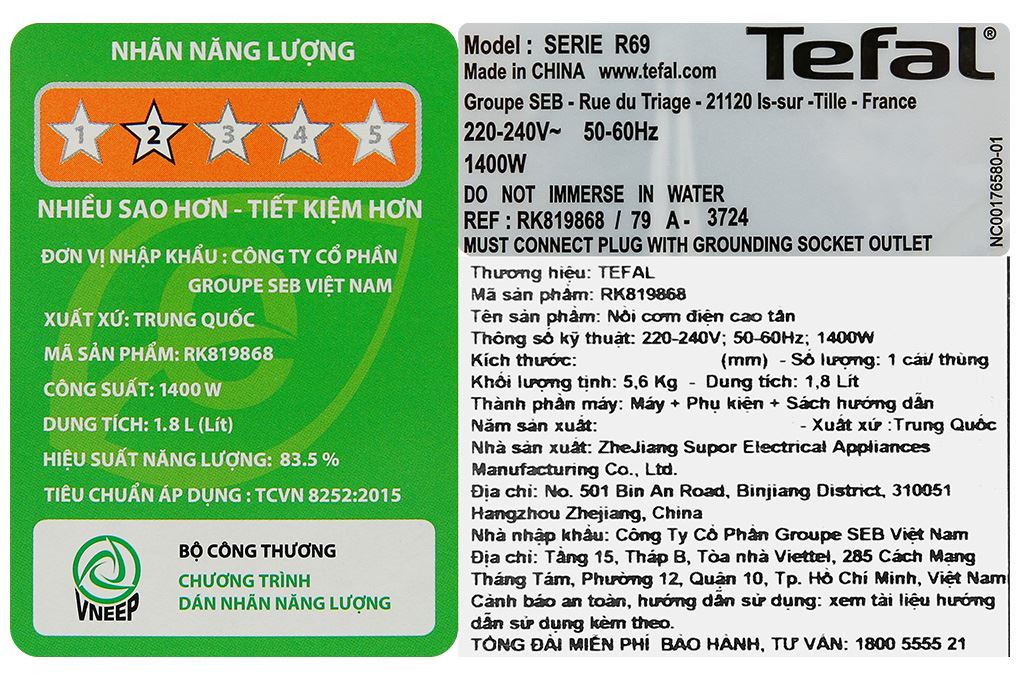 Nồi cơm cao tần Tefal Rice Master Max 1.8 lít RK819868 Nồi cơm cao tần Tefal Rice Master Max 1.8 lít RK819868