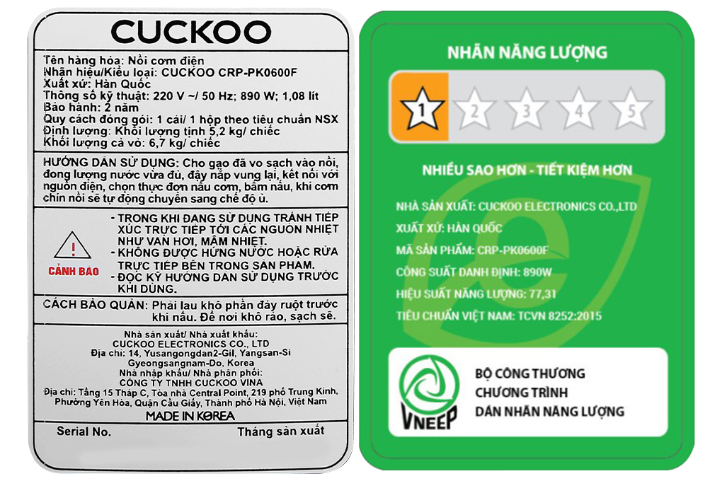 Nồi cơm điện tử áp suất Cuckoo 1.08 lít CRP-PK0600F/BKRDVN Nồi cơm điện tử áp suất Cuckoo 1.08 lít CRP-PK0600F/BKRDVN