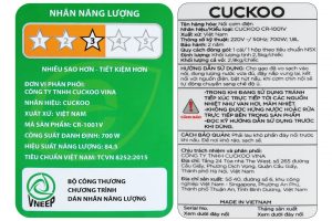Nồi cơm nắp gài Cuckoo 1.8 lít CR-1001V/RDWHCRVNCV