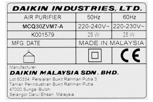 Máy lọc không khí Daikin MCQ30ZVM7-A 25W