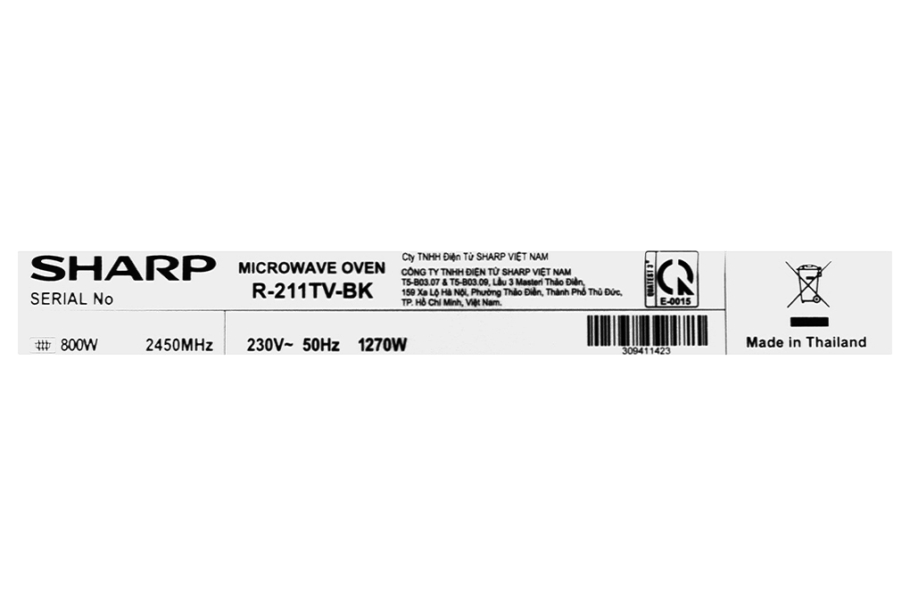 Lò vi sóng Sharp R-211TV-BK 21 lít Lò vi sóng Sharp R-211TV-BK 21 lít
