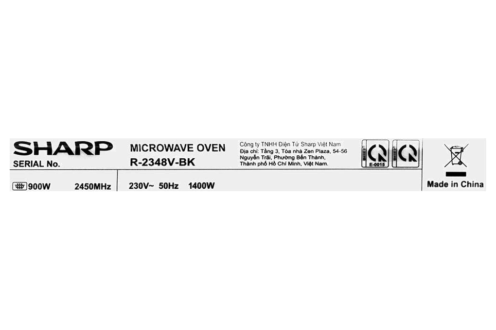 Lò vi sóng Sharp R-2348V-BK 23 lít Lò vi sóng Sharp R-2348V-BK 23 lít