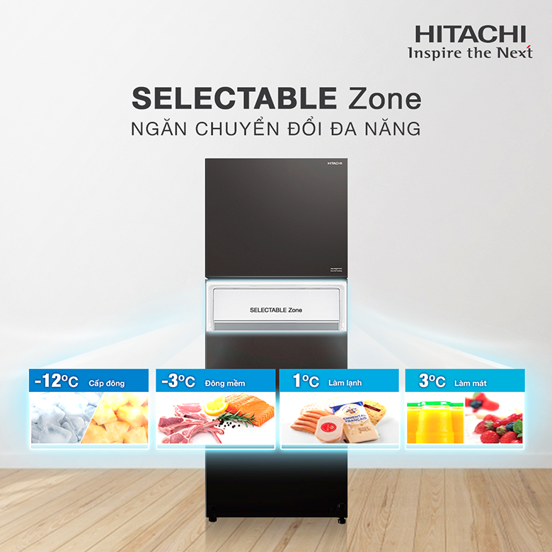 Tủ lạnh Hitachi Inverter 390 lít R-FVY510PGV0 GMG