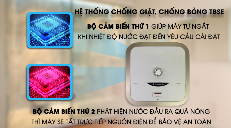 Máy nước nóng gián tiếp Ariston 15 lít 2500W AN2 15 R AG+ 2.5 FE