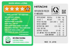 Tu Lanh Hitachi Inverter 540 Lit R Hw540rvx