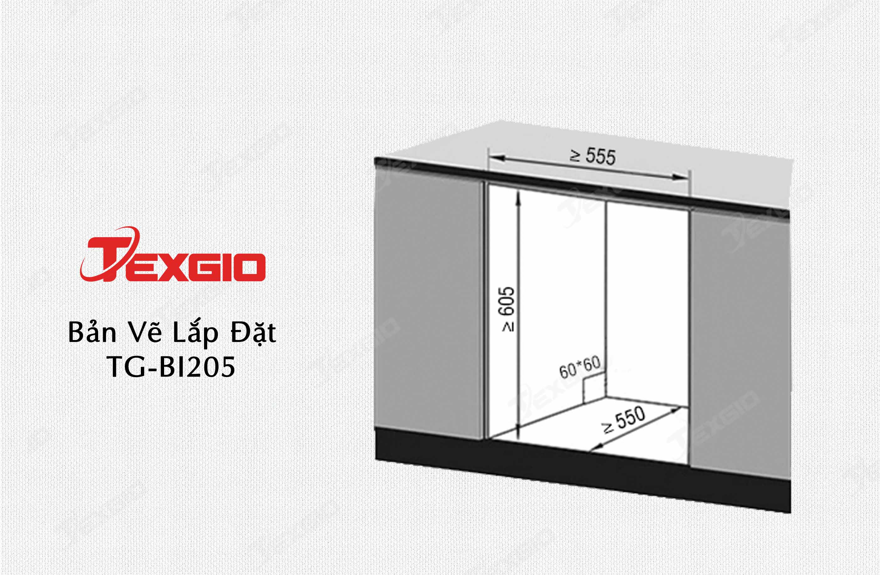 Máy rửa bát Texgio 11 Bộ TG-BI205 - Sấy Khí Nóng, Diệt Khuẩn UV