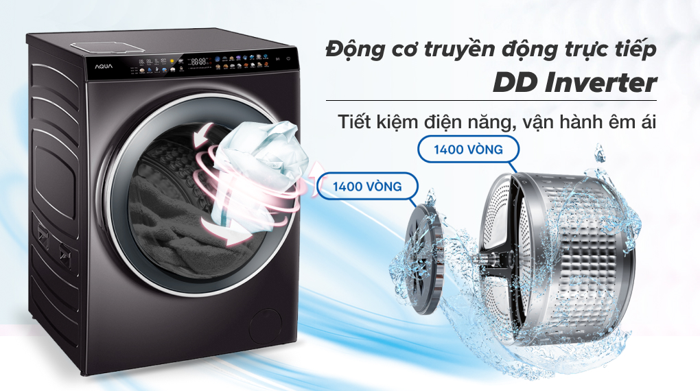 Máy giặt sấy Aqua Inverter 15 Kg AQD-DH1500G PP