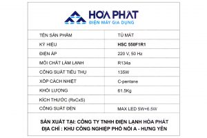 Tu Mat Hoa Phat 195 Lit Hsc 550f1r1