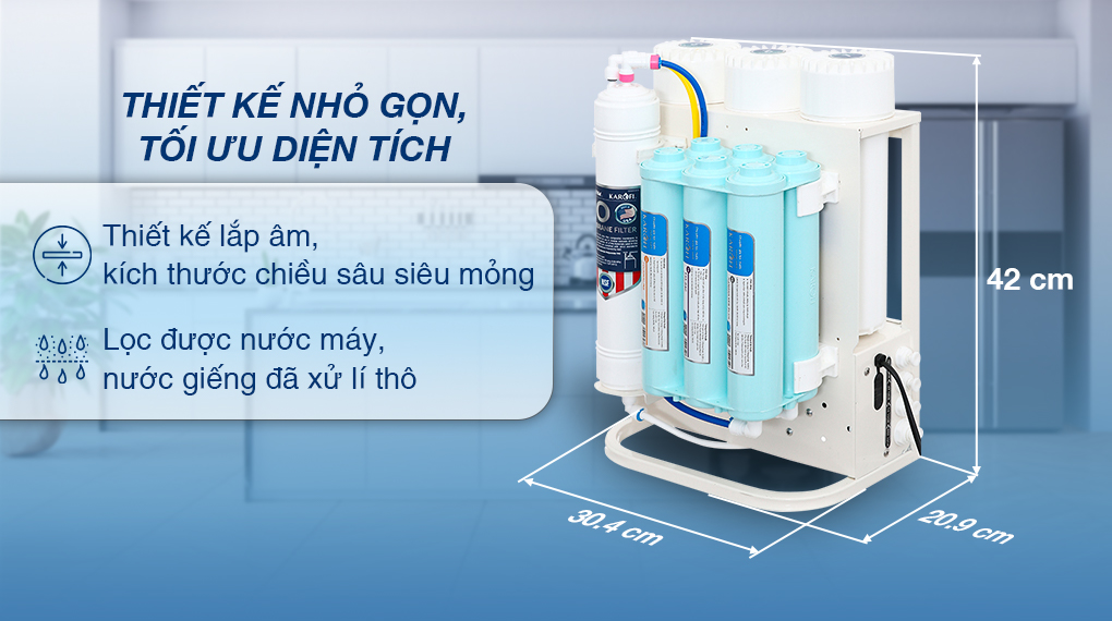 Máy lọc nước RO âm tủ Karofi KAQ-U06 10 lõi