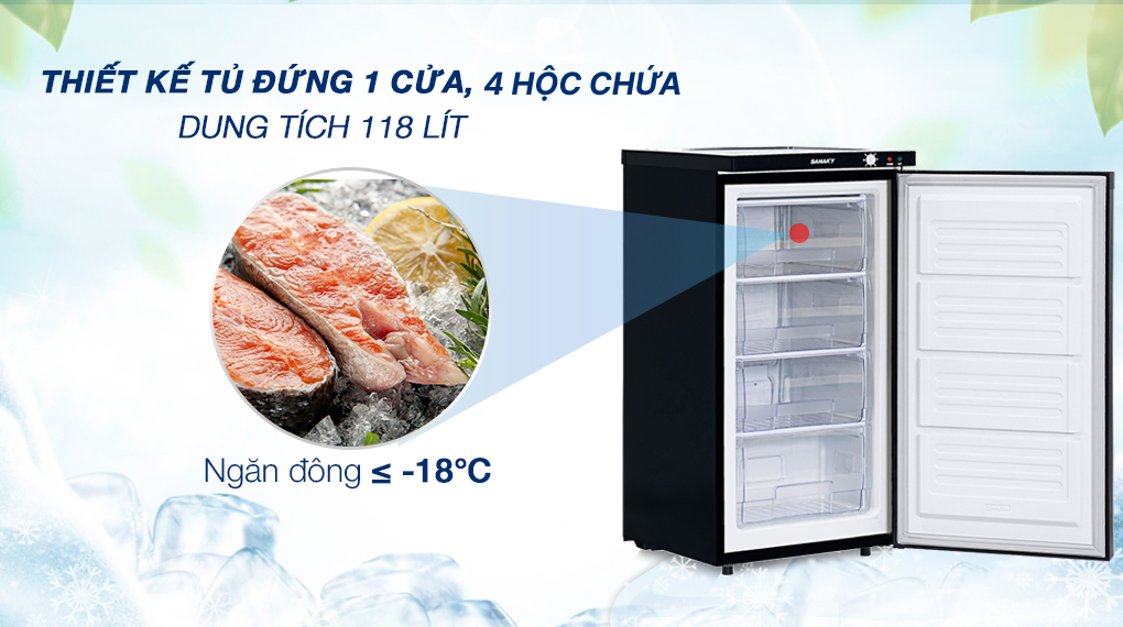 Tủ đông Sanaky 118 lít TD.VH160K