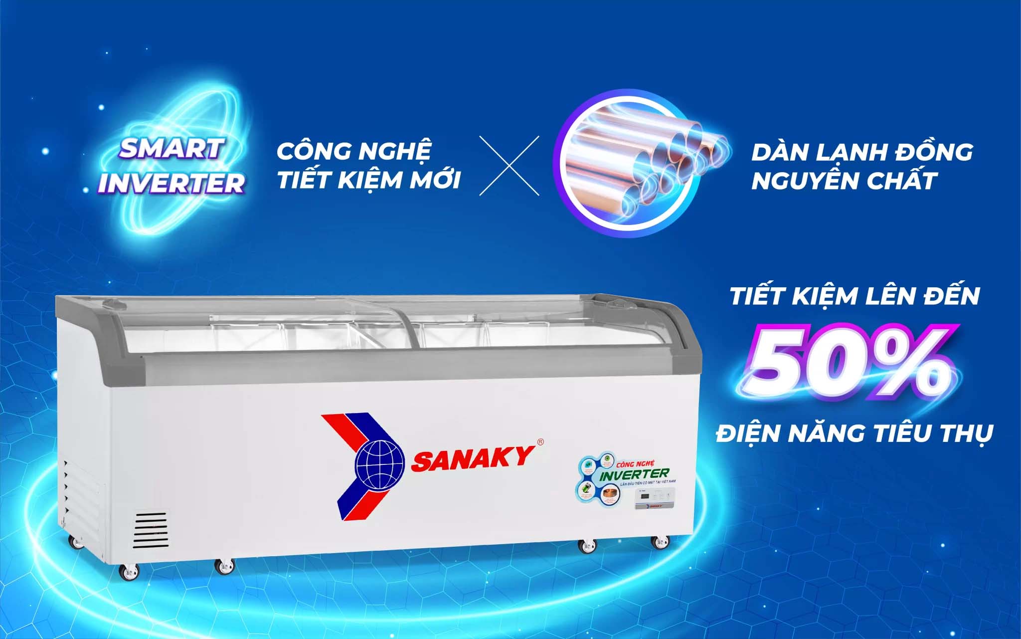 Tủ đông Sanaky Inverter 750 lít VH-1099K3A