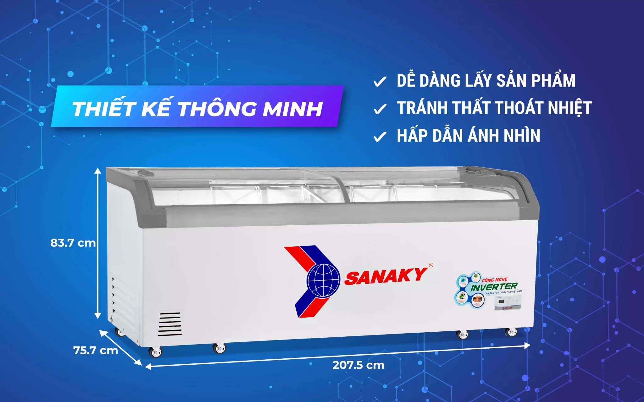 Tủ đông Sanaky Inverter 750 lít VH-1099K3A