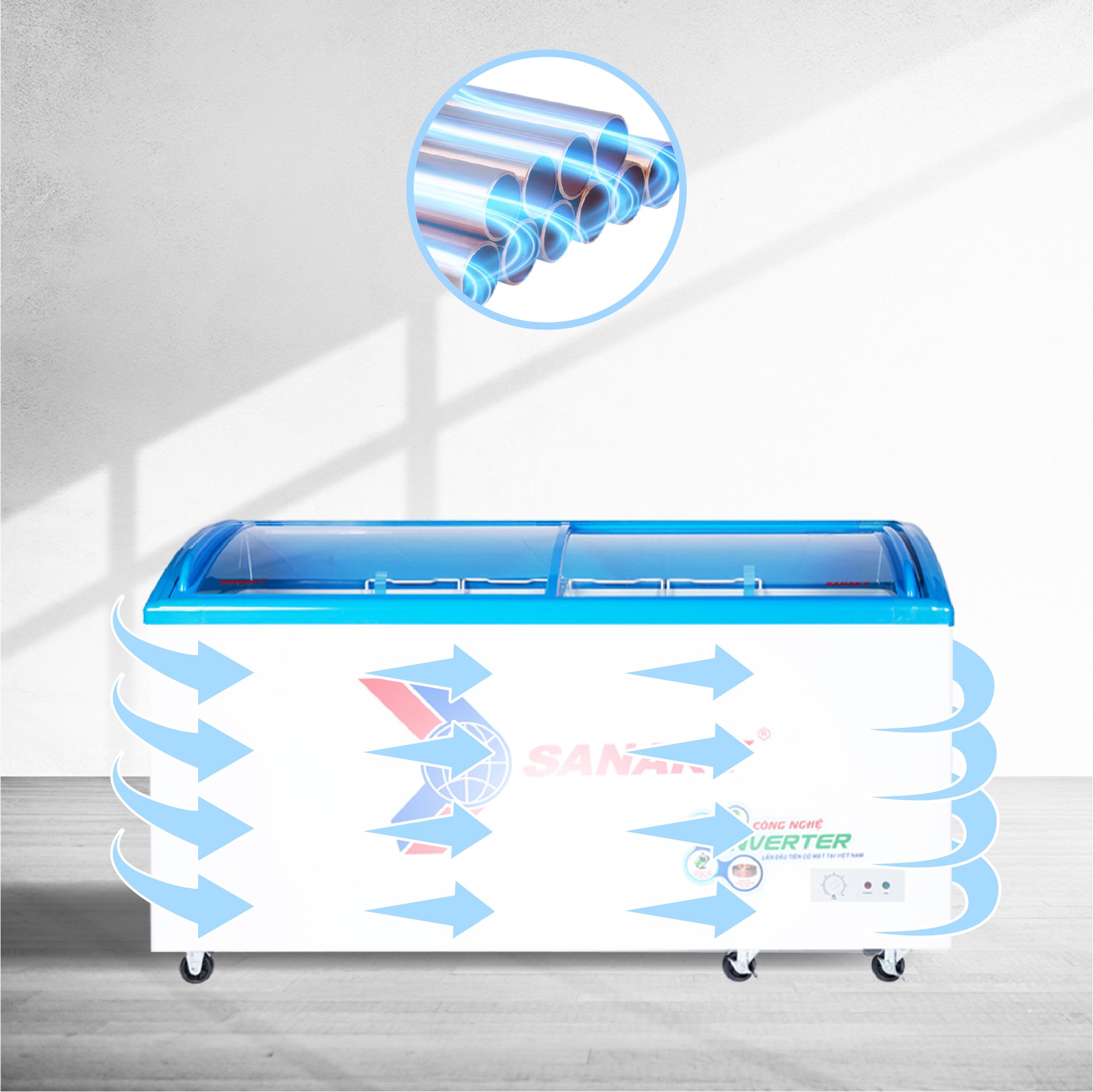 Tủ đông SanakyInverter 437 lít VH-6899K3