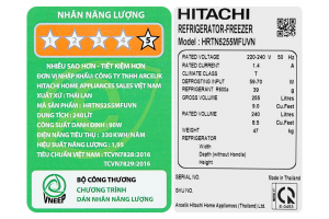 Tu Lanh Hitachi Inverter 240 Lit Hrtn5255mfuvn