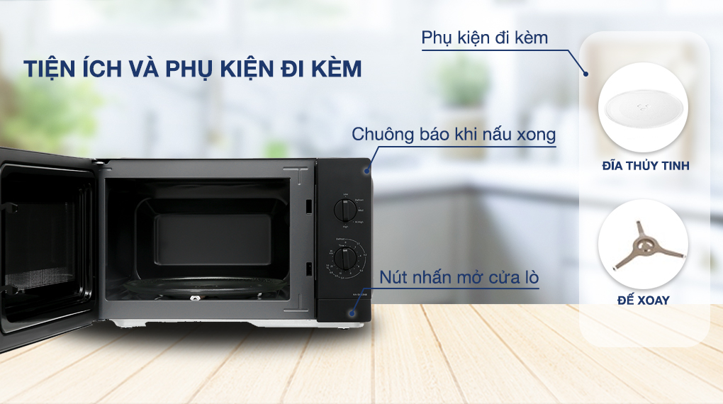 Lò vi sóng Panasonic NN-SM33NBYUE 25 lít - Tiện ích và phụ kiện