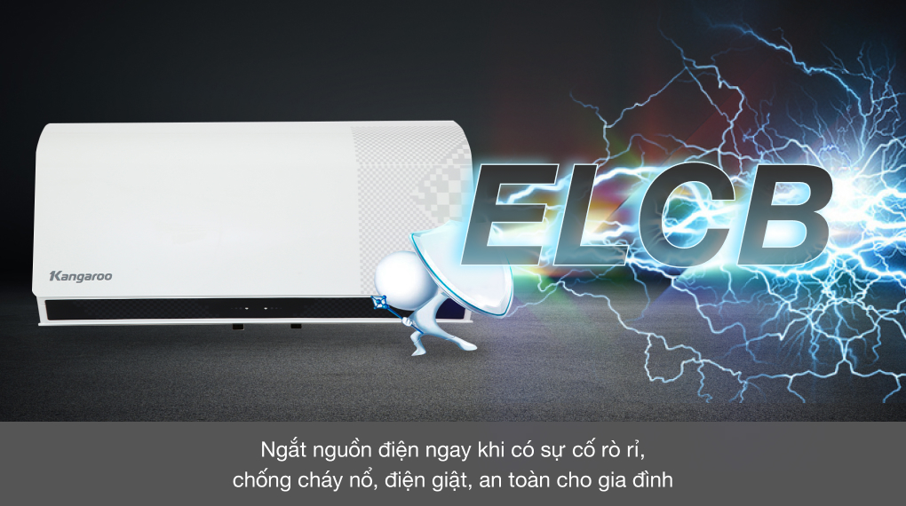 Máy nước nóng gián tiếp Kangaroo 22 lít 2500W KG79A2 - Cầu dao chống rò điện ELCB