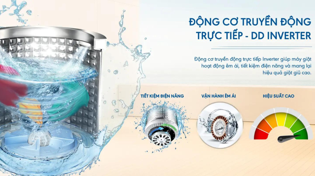 Máy giặt Aqua Inverter 11 kg AQW-DR110JT BK - DD Inverter