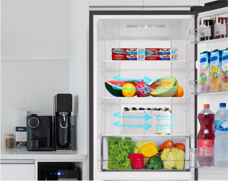 Tủ lạnh Aqua AQR-B380MA(WGP)U1 làm lạnh đa chiều