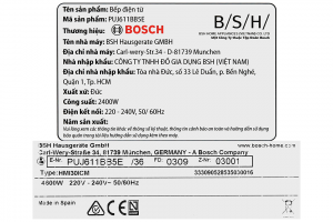 Bếp từ 3 vùng nấu lắp âm Bosch PUJ611BB5E
