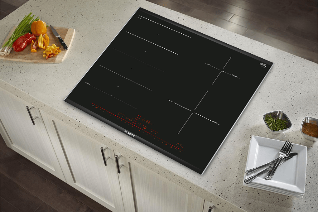 Xuất xứ, thương hiệu - Bếp từ bốn vùng nấu lắp âm Bosch PXE675DC1E