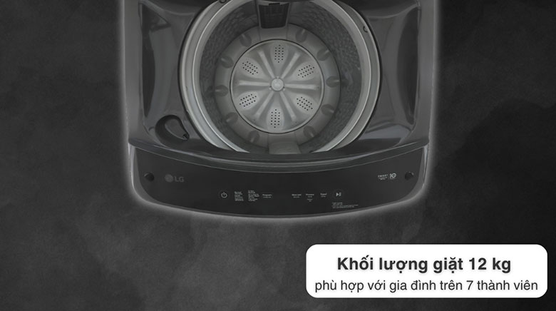 Khối lượng giặt 12kg - Máy giặt LG TurboDrum Inverter 12 kg T2512VBTB lồng đứng