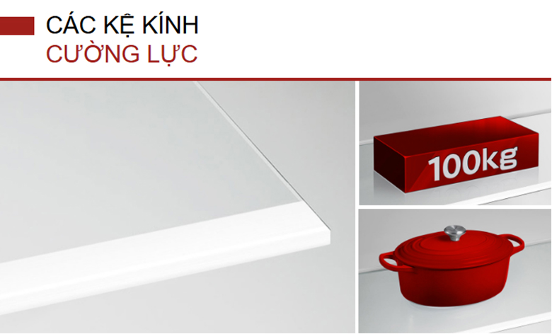 Tủ lạnh Hitachi Inverter 374 lít HRTN6408SUVN - Khay kính chịu lực chắc chắn