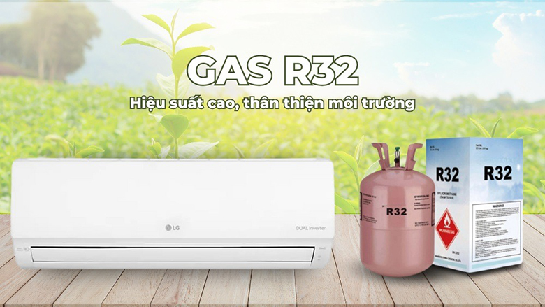 Điều hòa LG 1 chiều Inverter 12000 BTU IEC12M1 - Sử dụng gas R32 hiệu suất làm lạnh cao, thân thiện với môi trường
