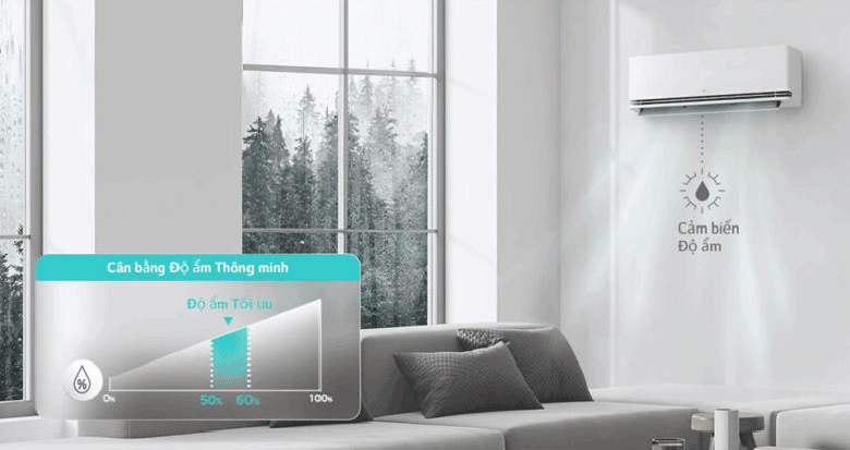 Điều hòa LG Inverter AI Air 2 chiều 9000 BTU IDH09M1 - Cân bằng độ ẩm thông minh