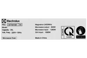 Lò vi sóng có nướng Electrolux EMG20K22B 20 lít