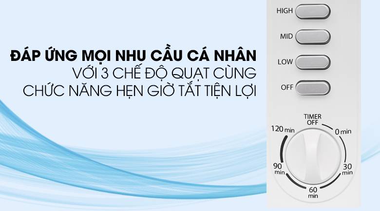 Quạt đứng Toshiba F-LSA10(K)VN màu đen tích hợp 3 chế độ quạt