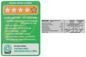 Máy giặt Sharp 12.5 kg ES-TM125CN-BK