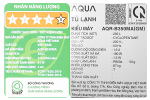 Tủ lạnh Aqua Inverter 292 lít AQR-B350MA(GM)