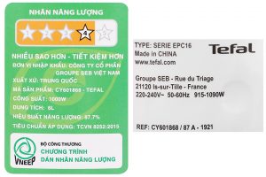 Nồi áp suất điện Tefal CY601868 6 lít