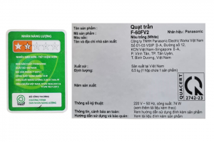 Quạt trần Panasonic 3 cánh F-60FV2-S 74W