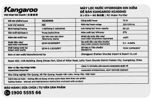 Máy lọc nước RO Hydrogen Kangaroo KG400HD 5 lõi